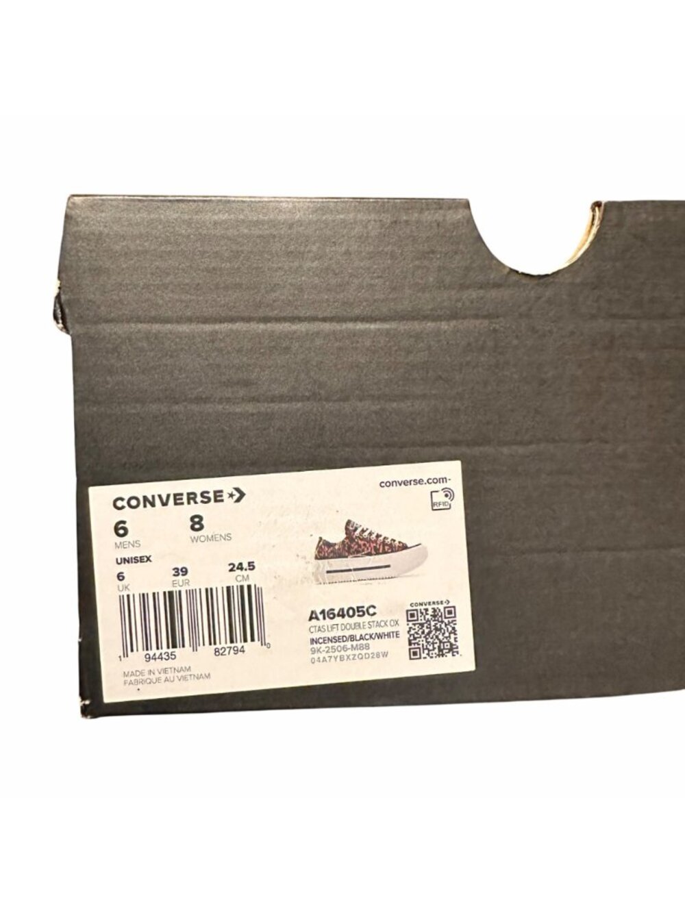 Converse Chuck Taylor Lift Double Stack Low Sz 6 Men Shoes Sneaker Black A16405C - Picture 7 of 9